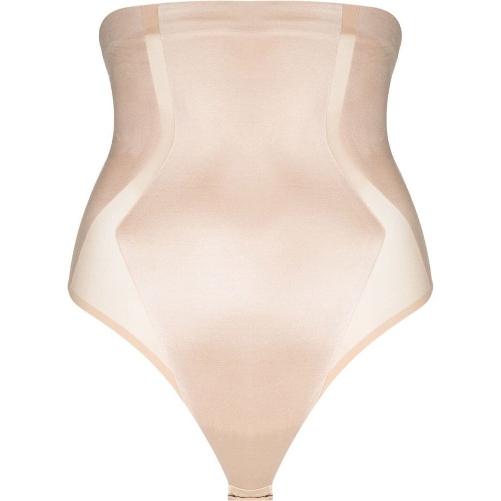 Womens SPANX High-Waisted Stretch Beige Thong Size: XL